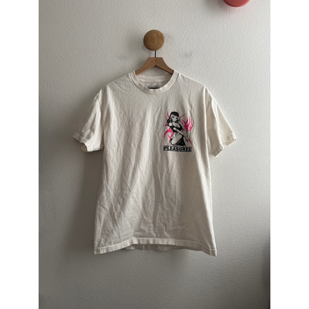 Pleasures Now Anime Girl Tribal Pink Graphic Tshirt Size Large